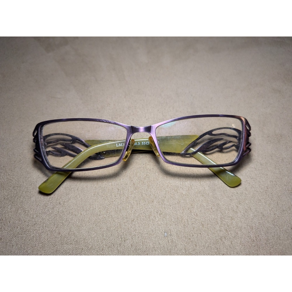 LA MATTA Brille LM3012 col. 3 Purple Metal Wings Green Black Animal Print